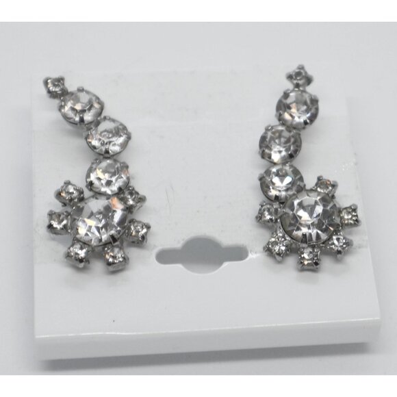 Vintage Coro Rhinestone Earrings Clip On Mid Century 1950s  Lot C - Picture 1 of 4